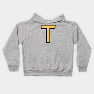 Funky Yellow Letter T Kids Hoodie